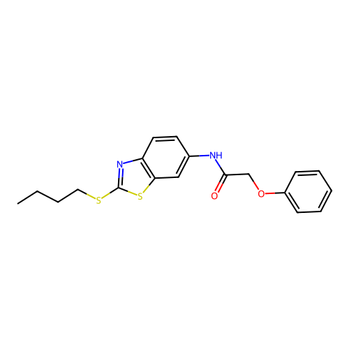 N-[2-(butylsulfanyl)-1,3-benzothiazol-6-yl]-2-phenoxyacetamide structure