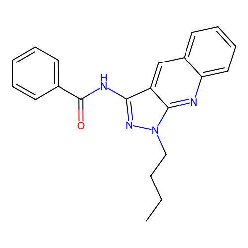 N-(1-butyl-1H-pyrazolo[3,4-b]quinolin-3-yl)benzamide structure