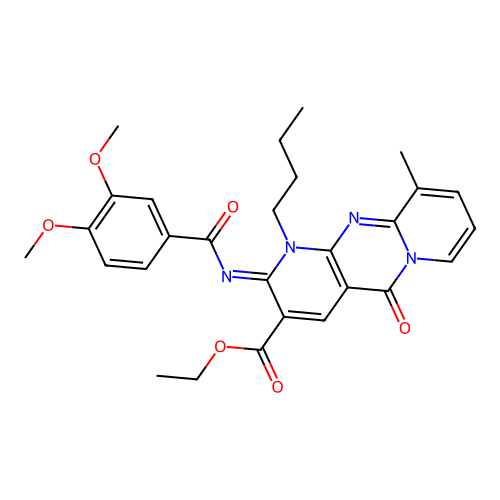 (Z)-ethyl 1-butyl-2-((3,4-dimethoxybenzoyl)imino)-10-methyl-5-oxo-2,5-dihydro-1H-dipyrido[1,2-a:2',3'-d]pyrimidine-3-carboxylate structure
