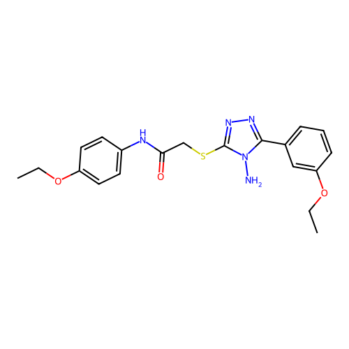 2-[4-amino-5-(3-ethoxyphenyl)(1,2,4-triazol-3-ylthio)]-N-(4-ethoxyphenyl)aceta mide structure
