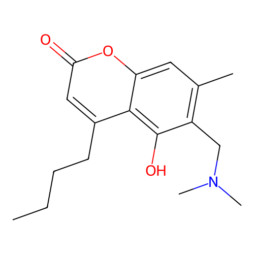 4-butyl-6-[(dimethylamino)methyl]-5-hydroxy-7-methyl-2H-chromen-2-one structure