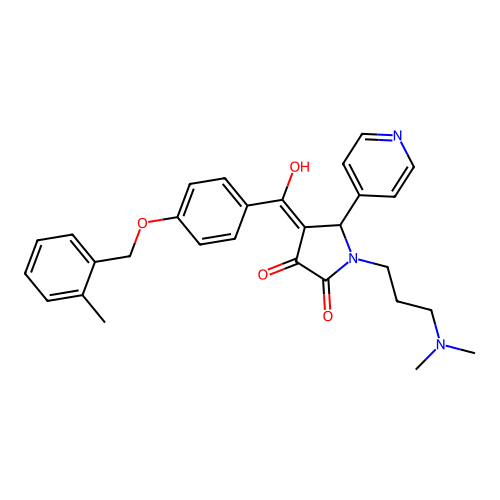 1-[3-(dimethylamino)propyl]-3-hydroxy-4-{4-[(2-methylphenyl)methoxy]benzoyl}-5-(pyridin-4-yl)-2,5-dihydro-1H-pyrrol-2-one structure