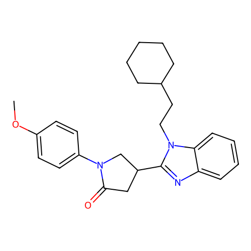 4-[1-(2-Cyclohexylethyl)benzimidazol-2-yl]-1-(4-methoxyphenyl)pyrrolidin-2-one structure
