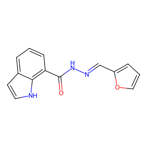 N-(furan-2-ylmethylideneamino)-1H-indole-7-carboxamide structure