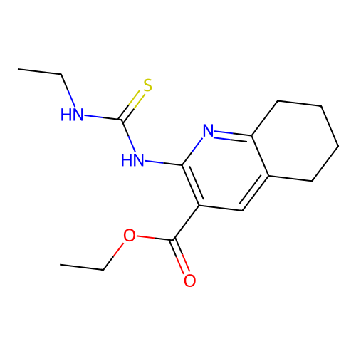 Ethyl 2-(ethylcarbamothioylamino)-5,6,7,8-tetrahydroquinoline-3-carboxylate structure