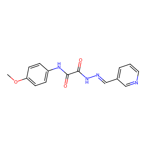 N-(4-methoxyphenyl)-N'-[(E)-pyridin-3-ylmethylideneamino]oxamide structure