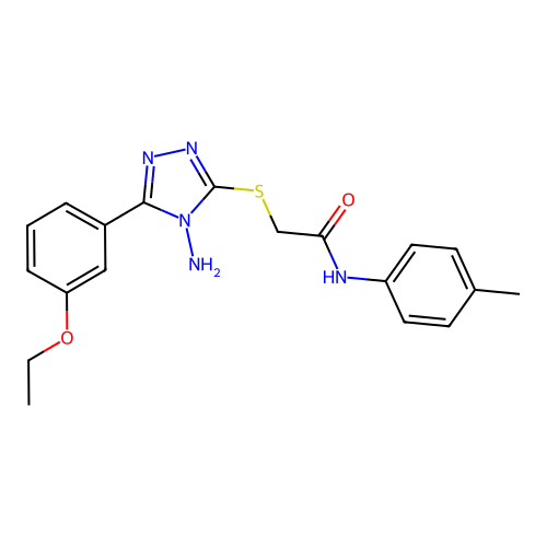 2-[4-amino-5-(3-ethoxyphenyl)(1,2,4-triazol-3-ylthio)]-N-(4-methylphenyl)aceta mide structure