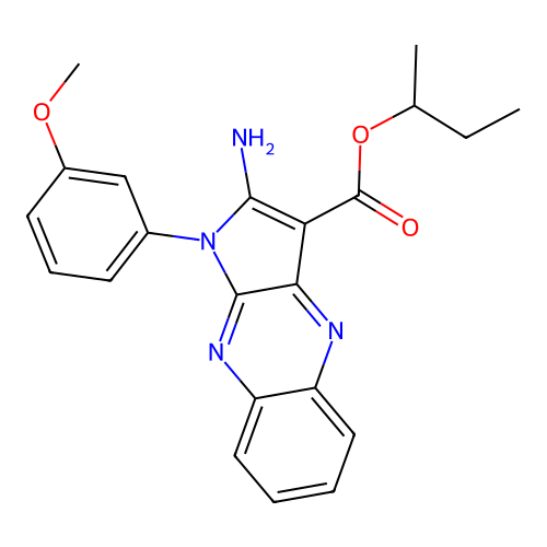 butan-2-yl 2-amino-1-(3-methoxyphenyl)-1H-pyrrolo[2,3-b]quinoxaline-3-carboxylate structure