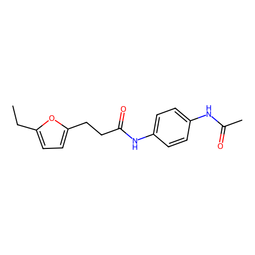 N-(4-acetamidophenyl)-3-(5-ethylfuran-2-yl)propanamide structure