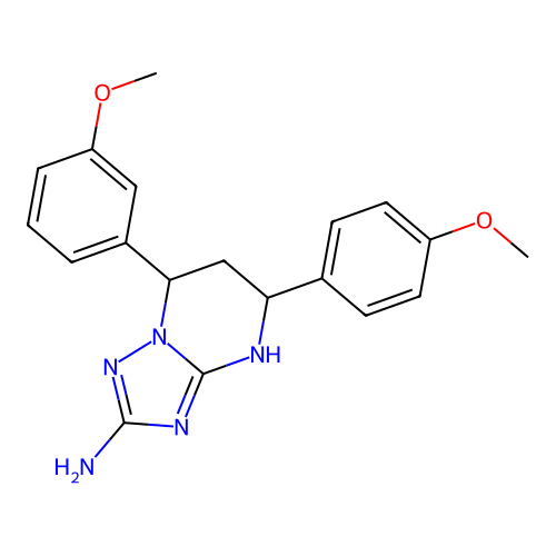 7-(3-methoxyphenyl)-5-(4-methoxyphenyl)-1,5,6,7-tetrahydro-[1,2,4]triazolo[1,5-a]pyrimidin-2-amine structure