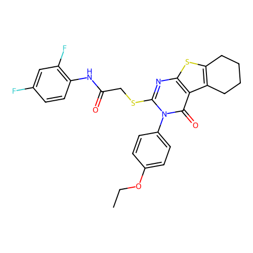 N-(2,4-difluorophenyl)-2-((3-(4-ethoxyphenyl)-4-oxo-3,4,5,6,7,8-hexahydrobenzo[4,5]thieno[2,3-d]pyrimidin-2-yl)thio)acetamide structure