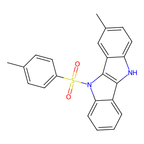 3-Methyl-5-[(4-methylphenyl)sulfonyl]-5,10-dihydroindolo[3,2-b]indole structure