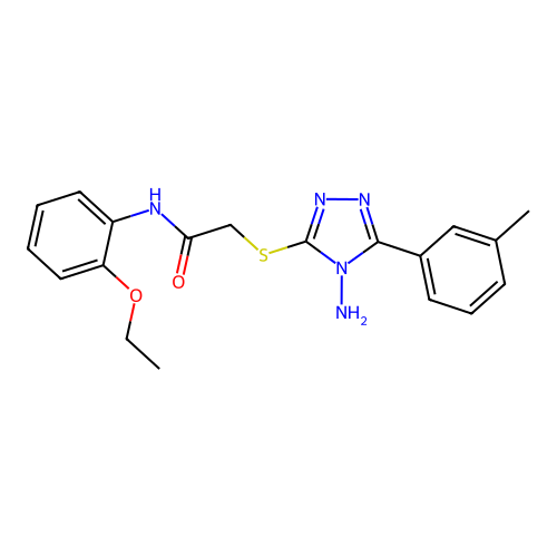 2-((4-amino-5-(m-tolyl)-4H-1,2,4-triazol-3-yl)thio)-N-(2-ethoxyphenyl)acetamide structure