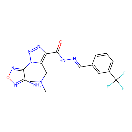 C16H16F3N9O2 structure