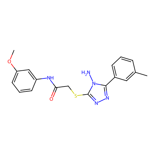 2-((4-amino-5-(m-tolyl)-4H-1,2,4-triazol-3-yl)thio)-N-(3-methoxyphenyl)acetamide structure