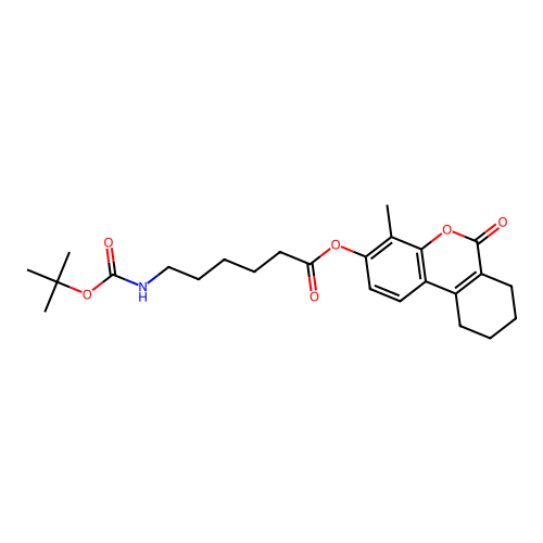 (4-methyl-6-oxo-7,8,9,10-tetrahydrobenzo[c]chromen-3-yl) 6-[(2-methylpropan-2-yl)oxycarbonylamino]hexanoate structure