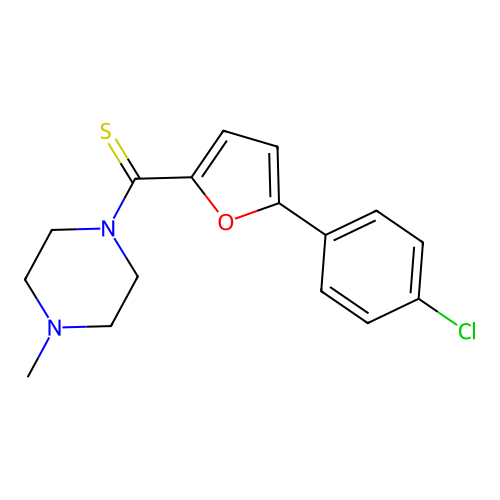 (5-(4-Chlorophenyl)furan-2-yl)(4-methylpiperazin-1-yl)methanethione structure