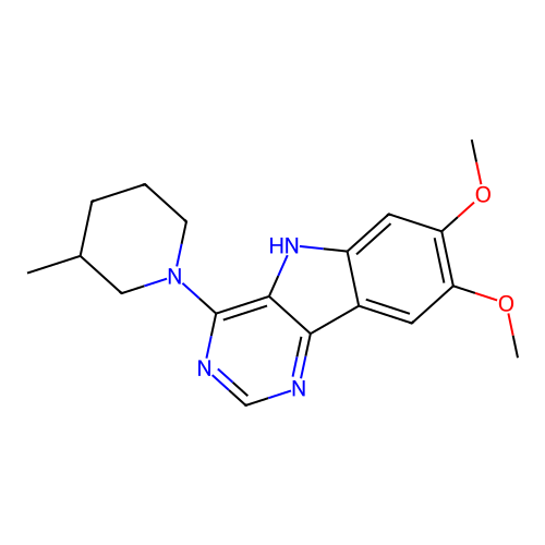 7,8-dimethoxy-4-(3-methylpiperidin-1-yl)-5H-pyrimido[5,4-b]indole structure