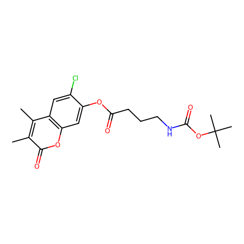 6-chloro-3,4-dimethyl-2-oxo-2H-chromen-7-yl 4-((tert-butoxycarbonyl)amino)butanoate structure