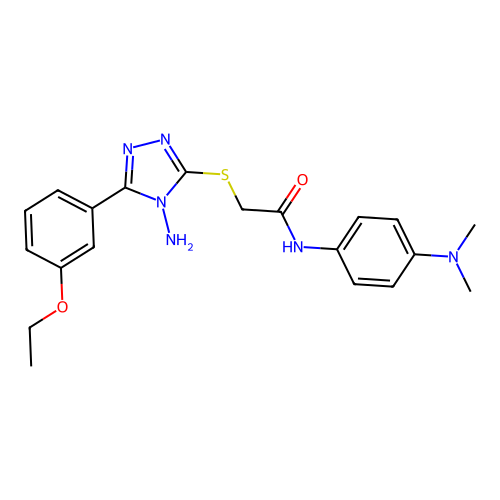 2-[4-amino-5-(3-ethoxyphenyl)(1,2,4-triazol-3-ylthio)]-N-[4-(dimethylamino)phe nyl]acetamide structure