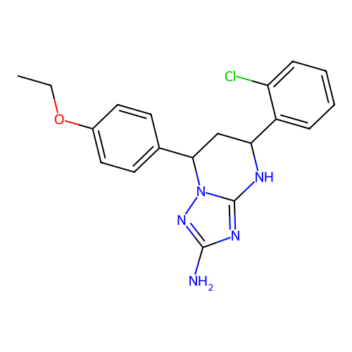 5-(2-chlorophenyl)-7-(4-ethoxyphenyl)-4,5,6,7-tetrahydro[1,2,4]triazolo[1,5-a]pyrimidin-2-amine structure