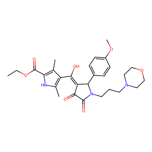 ethyl 4-(4-hydroxy-2-(4-methoxyphenyl)-1-(3-morpholinopropyl)-5-oxo-2,5-dihydro-1H-pyrrole-3-carbonyl)-3,5-dimethyl-1H-pyrrole-2-carboxylate structure