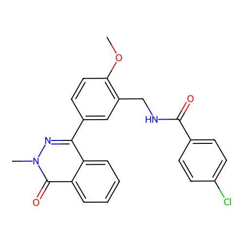 4-chloro-N-[2-methoxy-5-(3-methyl-4-oxo-3,4-dihydrophthalazin-1-yl)benzyl]benzamide structure