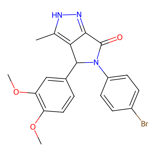 5-(4-BROMOPHENYL)-4-(3,4-DIMETHOXYPHENYL)-3-METHYL-1H,4H,5H,6H-PYRROLO[3,4-C]PYRAZOL-6-ONE structure