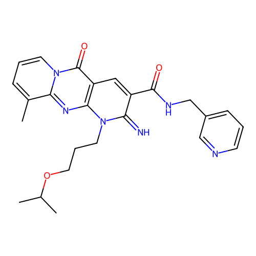 2-imino-1-(3-isopropoxypropyl)-10-methyl-5-oxo-N~3~-(3-pyridylmethyl)-1,5-dihydro-2H-dipyrido[1,2-a:2,3-d]pyrimidine-3-carboxamide structure