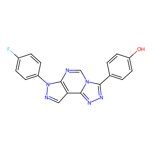 C18H11FN6O structure