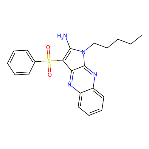 1-pentyl-3-(phenylsulfonyl)-1H-pyrrolo[2,3-b]quinoxalin-2-amine structure