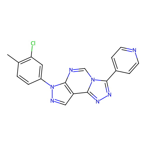7-(3-chloro-4-methylphenyl)-3-(pyridin-4-yl)-7H-pyrazolo[4,3-e][1,2,4]triazolo[4,3-c]pyrimidine structure