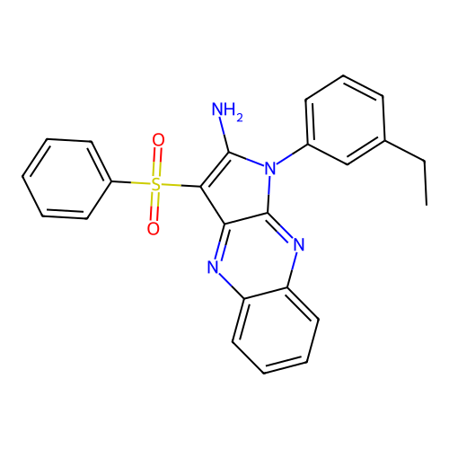 1-(3-ethylphenyl)-3-(phenylsulfonyl)-1H-pyrrolo[2,3-b]quinoxalin-2-amine structure