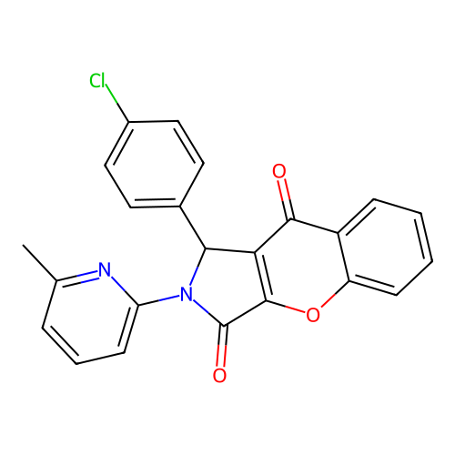 1-(4-chlorophenyl)-2-(6-methylpyridin-2-yl)-1,2-dihydrochromeno[2,3-c]pyrrole-3,9-dione structure