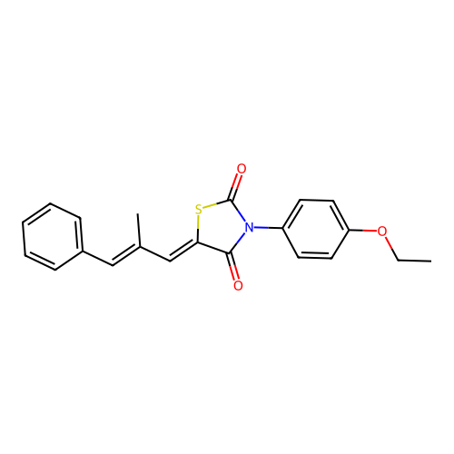 (Z)-3-(4-ethoxyphenyl)-5-((E)-2-methyl-3-phenylallylidene)thiazolidine-2,4-dione structure