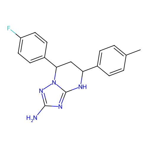 7-(4-fluorophenyl)-5-(4-methylphenyl)-4,5,6,7-tetrahydro[1,2,4]triazolo[1,5-a]pyrimidin-2-amine structure