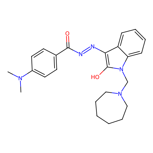 (Z)-N'-(1-(azepan-1-ylmethyl)-2-oxoindolin-3-ylidene)-4-(dimethylamino)benzohydrazide structure