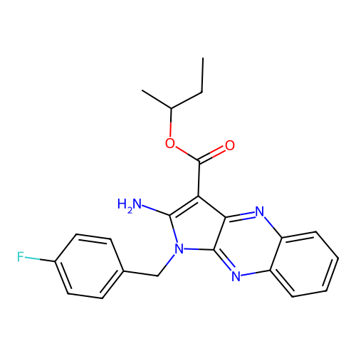 butan-2-yl 2-amino-1-(4-fluorobenzyl)-1H-pyrrolo[2,3-b]quinoxaline-3-carboxylate structure