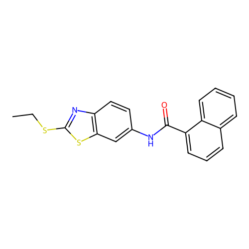 N-[2-(ethylsulfanyl)-1,3-benzothiazol-6-yl]naphthalene-1-carboxamide structure