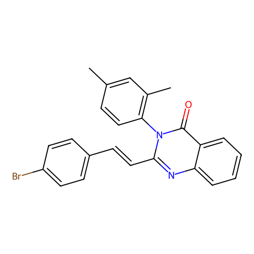 2-[(E)-2-(4-bromophenyl)ethenyl]-3-(2,4-dimethylphenyl)quinazolin-4(3H)-one structure