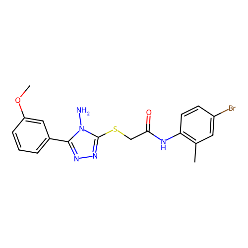 2-[4-amino-5-(3-methoxyphenyl)(1,2,4-triazol-3-ylthio)]-N-(4-bromo-2-methylphe nyl)acetamide structure