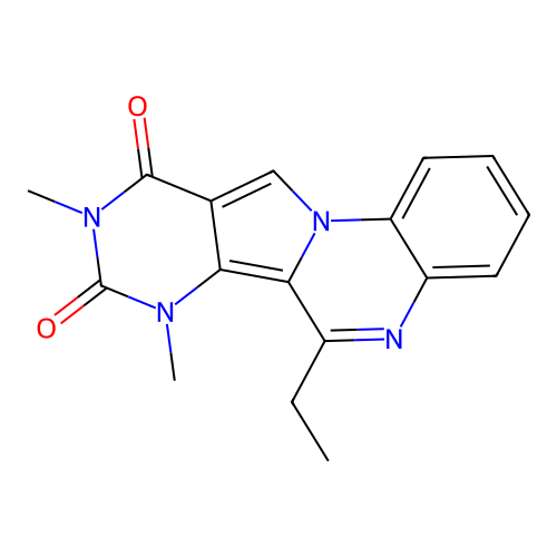 6-ethyl-7,9-dimethylpyrimido[4',5':3,4]pyrrolo[1,2-a]quinoxaline-8,10(7H,9H)-dione structure