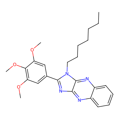 1-heptyl-2-(3,4,5-trimethoxyphenyl)-1H-imidazo[4,5-b]quinoxaline structure