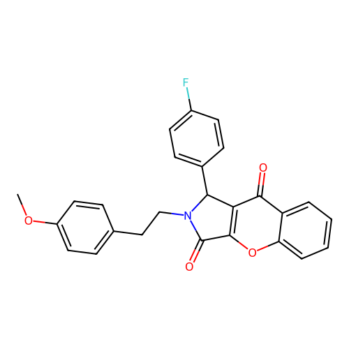 1-(4-fluorophenyl)-2-(4-methoxyphenethyl)-1,2-dihydrochromeno[2,3-c]pyrrole-3,9-dione structure