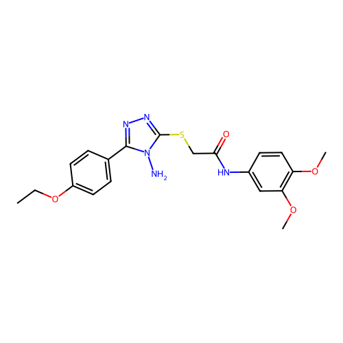 2-[4-amino-5-(4-ethoxyphenyl)(1,2,4-triazol-3-ylthio)]-N-(3,4-dimethoxyphenyl) acetamide structure