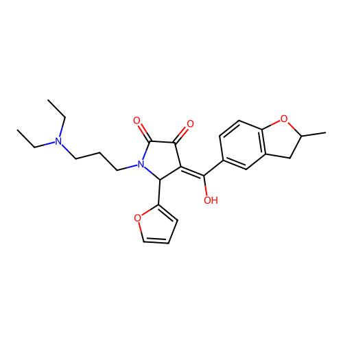 (4E)-1-[3-(diethylamino)propyl]-5-(furan-2-yl)-4-[hydroxy-(2-methyl-2,3-dihydro-1-benzofuran-5-yl)methylidene]pyrrolidine-2,3-dione structure