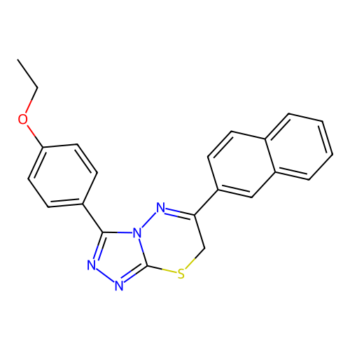 3-(4-ethoxyphenyl)-6-(naphthalen-2-yl)-7H-[1,2,4]triazolo[3,4-b][1,3,4]thiadiazine structure