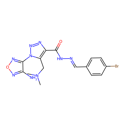 1-(4-amino-1,2,5-oxadiazol-3-yl)-N'-[(E)-(4-bromophenyl)methylidene]-5-[(dimethylamino)methyl]-1H-1,2,3-triazole-4-carbohydrazide structure