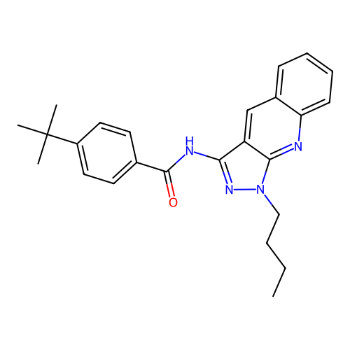 4-tert-butyl-N-(1-butylpyrazolo[3,4-b]quinolin-3-yl)benzamide structure
