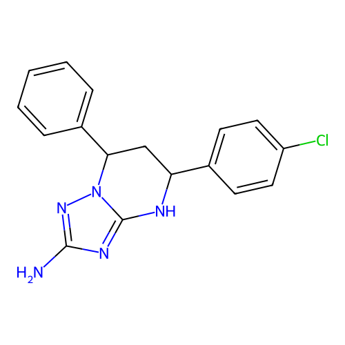 5-(4-chlorophenyl)-7-phenyl-4,5,6,7-tetrahydro[1,2,4]triazolo[1,5-a]pyrimidin-2-amine structure